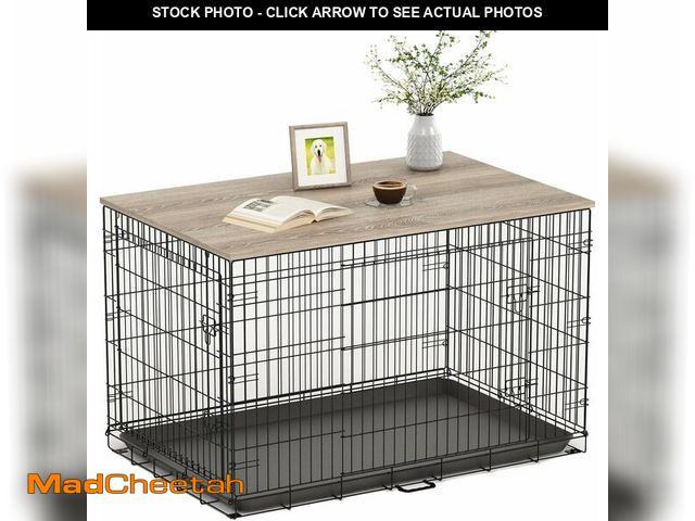 Lot 74-12366261 - Piskyet Dog Crate Topper Wood Countertop for 48 42 36 30 24 inch Dog Cage, Dog Crate Cover,Dog Kenne...