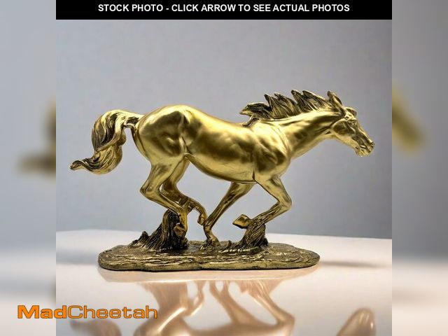 Lot 74-14147898 - Gold Horse Statue - Resin Horse Figurine for Home &amp; Office Decor - UNUSED