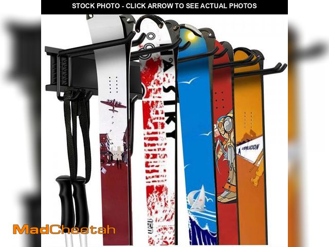 Lot 74-12122902 - WALMANN Garage Storage Organization System Ski Wall Rack 10 Pairs of Skis Mount Hanger Home Shed and...