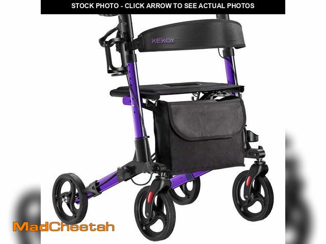 Lot 74-14351243 - KEKOY Rollator Walker for Seniors with Seat 350 lb , Fits 4'9"-6'5", FSA HSA  Eligible Mobility Walk...