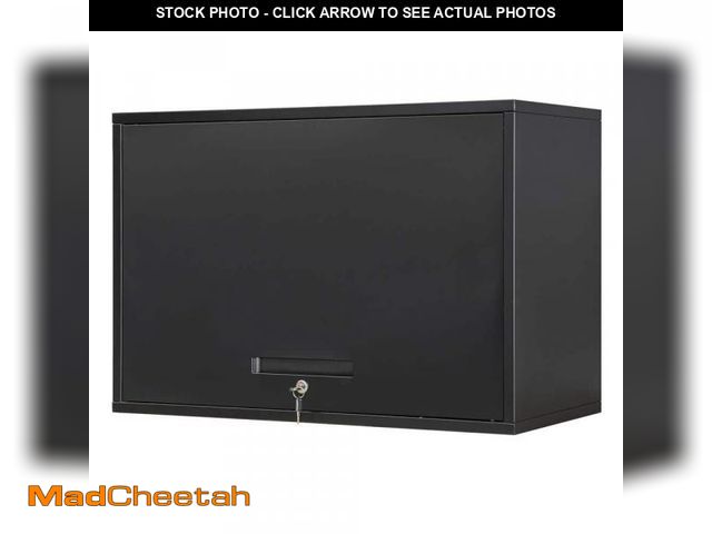 Lot 74-12288885 - Black 31.5 in. W x 21.6 in. H x 15.7 in. D Steel Garage Wall Cabinet with 2 Shelves Tool Cabinet for...