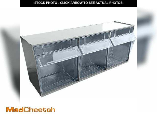 Lot 74-13697629 - (MISSING PIECES)2-Pack Plastic Storage Cabinet with 9 Tilt Out Bins, Horizontal Organizer System for...