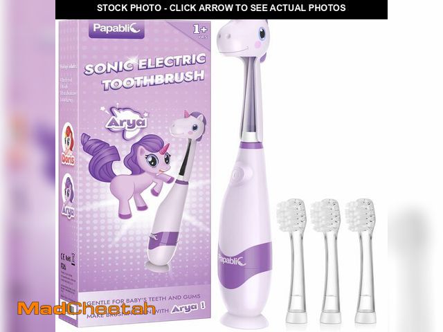 Lot 74-12683345 - Papablic Toddler Sonic Electric Toothbrush Kids for Ages 1-3 Years, Baby Electric Toothbrush with Cu...