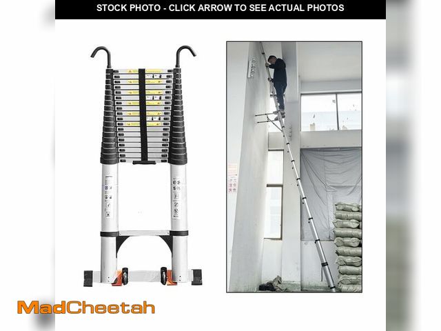 Lot 74-13581053 - JADDUO Telescoping Ladder,26.2 FT Extension Ladder,Aluminum Lightweight Telescopic Ladder with 2 Tri...