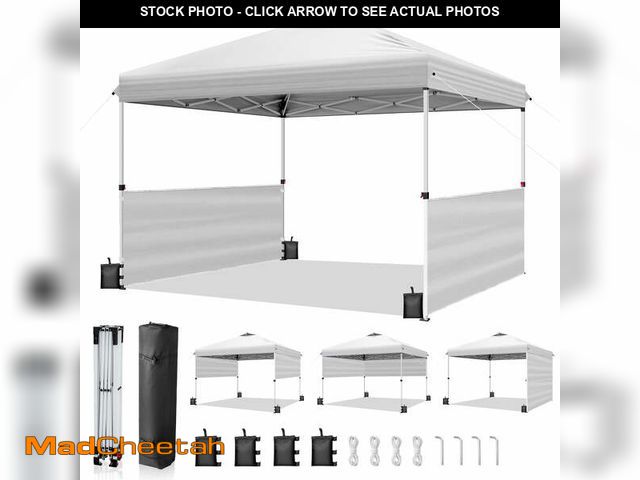Lot 74-14438332 - Ktaxon 10x10 Ez Pop Up Canopy Tent,Outdoor Sun Shade Shelter,Outdoor Gazebo,One Push Setup with 2 Ha...