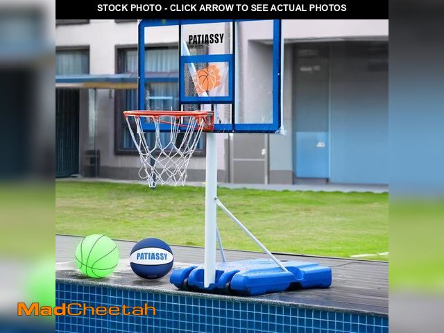 Lot 74-12167735 - Patiassy Pool Basketball Hoop with LED Lights, Adjustable Poolside Basketball Hoop with Wheels, Idea...