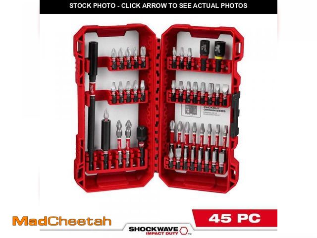 Lot 74-12390849 - Milwaukee SHOCKWAVE Impact Duty Alloy Steel Screw Driver Bit Set (45-Piece) - UNUSED