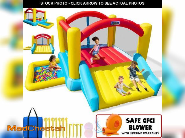 Lot 74-14322084 - Sportspower Inflatable Bounce House with Slide &amp; Ball Pit, Kids Bouncer with Blower, Indoor Outd...