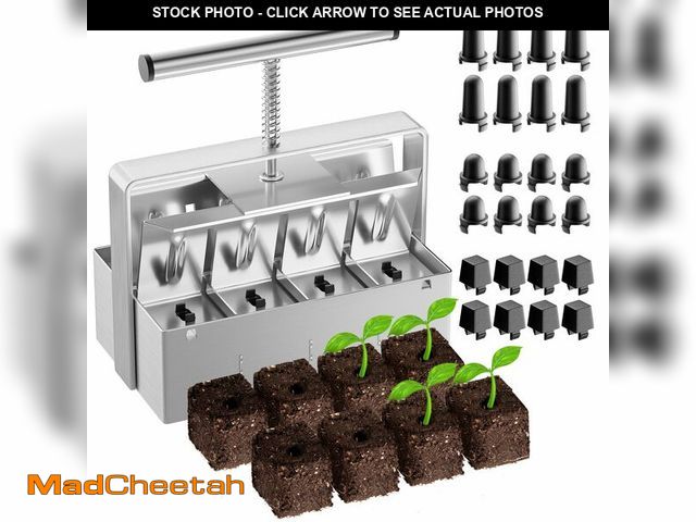 Lot 74-13628092 - Nanovi Soil Blocker, 2 Inch Soil Block Maker with 3 Sizes Seed Pins &amp; Comfortable Handle 8 Cell ...
