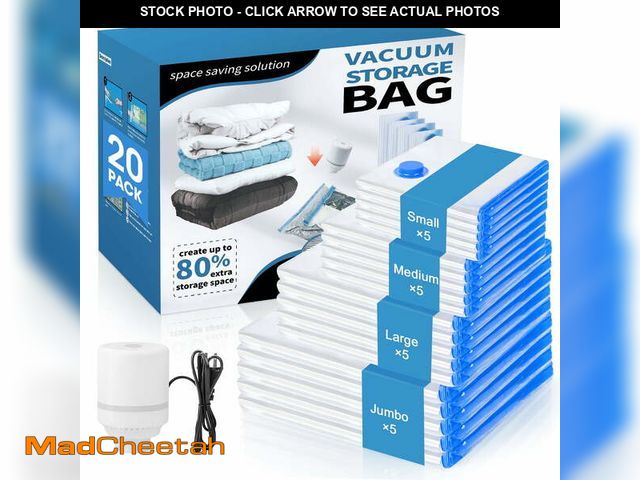 Lot 74-14322895 - AcerichFad Vacuum Storage Bags, 20 Pack Vacuum Seal Space Saving Large Bags for Comforters and Blank...