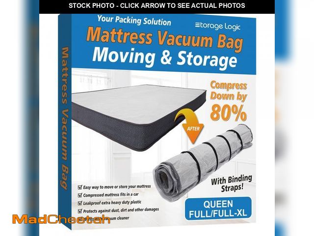 Lot 74-12312047 - Queen/Full/Full-XL Foam Mattress Vacuum Bag for Moving, Vacuum Seal Mattress Bag with Straps - USED