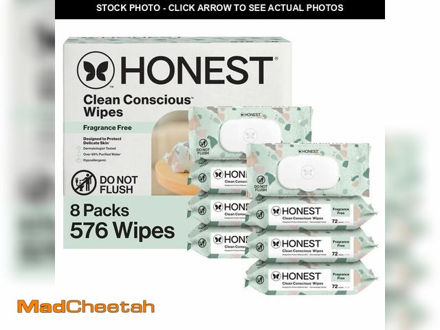 Lot 74-13801312 - The Honest Company Baby Wipes for Sensitive Skin, Hypoallergenic, Fragrance-Free, Multi-Use, Geo Moo...