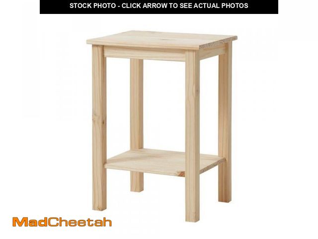 Lot 74-12085296 - StyleWell Unfinished Basic Natural Pine Wood End Table (15 in.) - UNUSED