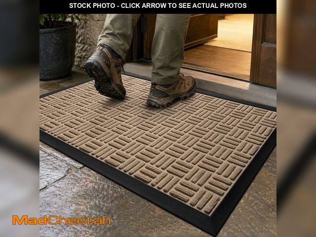 Lot 74-13836142 - Mibao Front Door Mat, Heavy Duty Durable Welcome Mat for Outdoor Indoor, Dirt Trapper Waterproof Sup...