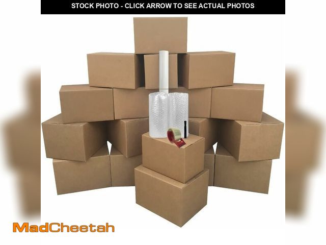 Lot 74-14068432 - UBMOVE One BedRoom 18 Moving Boxes Basic Moving Kit: Boxes, Packing Supplies, &amp; Tape, Brown Corr...