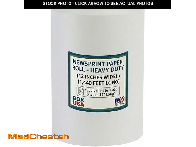 Lot 74-14445951 - Box USA Packing Paper Roll 12 x 1400ft (1,000 Sheets 17 Equivalent) - Newsprint Paper for Shipping, ...