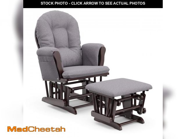 Lot 74-12316187 - Storkcraft Premium Hoop Glider &amp; Ottoman (Espresso/Gray Swirl) Ã¢â¬â GREENGUARD Gold Certifie...