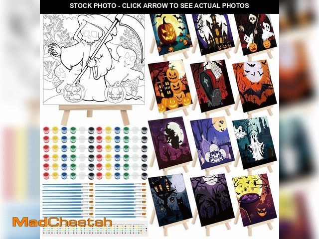 Lot 74-12717750 - Tenceur 12 Sets Pre Drawn Canvas to Paint Kid Adult Stretched Coloring Painting Canvas Panels with D...