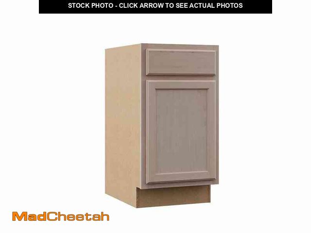 Lot 74-12774143 - Hampton Bay Recessed Panel 18 in. W x 24 in. D x 34.5 in. H Assembled Base Cabinet in Unfinished - U...