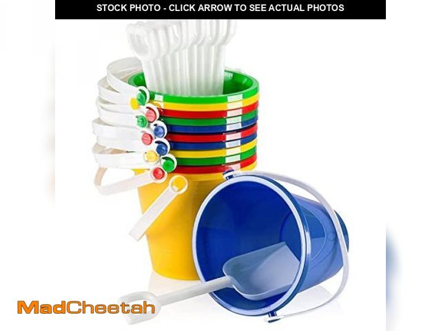 Lot 74-12127801 - Top Race 12-Piece Bucket Beach Toys Set for Toddlers and Kids - Durable Play Sand Buckets and Shovel...