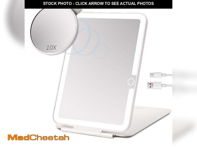 Lot 74-12355651 - LUKYMIRO Rechargeable Travel Makeup Mirror with Lights, Portable Lighted Regular Mirror with Small 1...