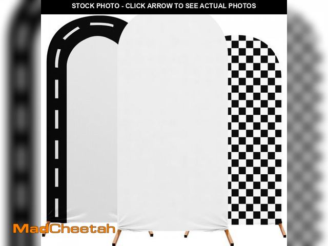 Lot 74-12310163 - Mindsoft Fast Party Arch Backdrop Cover Set of 3 Racing Theme Arch Covers Spandex Backdrop Stand 4ft...