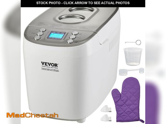 Lot 74-13069859 - VEVOR Bread Maker, 15-in-1 3 lbs. Dough Machine, Nonstick Ceramic Pan Automatic Breadmaker with Glut...