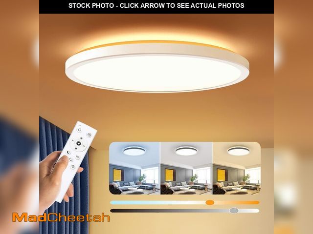 Lot 74-14265250 - BLNAN Dimmable LED Flush Mount Ceiling Light Fixture with Remote Control, 12Inch 3000K-6500K Light C...