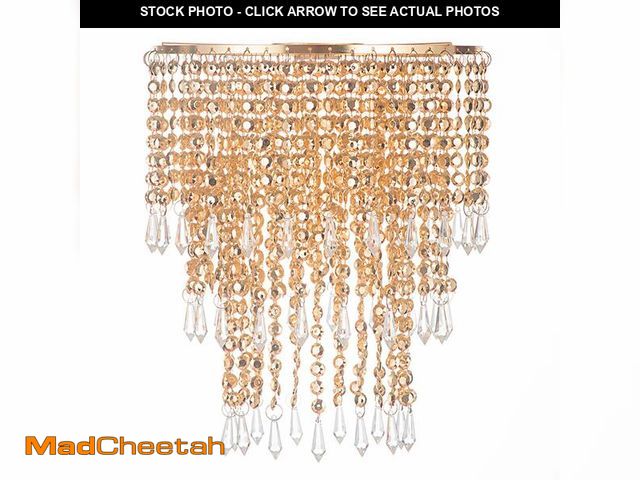Lot 74-14066232 - Waneway Acrylic Chandelier Shade, Ceiling Light Shade Beaded Pendant Lampshade with Crystal Beads an...