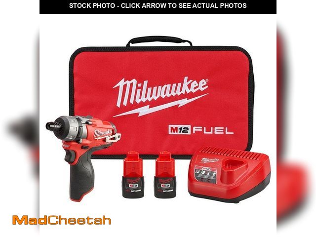 Lot 74-13131683 - Milwaukee M12 FUEL 12V Lithium-Ion Brushless Cordless 1/4 in. Hex 2-Speed Screwdriver Kit W/(2) 2.0h...