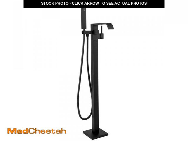 Lot 74-12364912 - AKDY 1-Handle Freestanding Floor Mount Tub Faucet Bathtub Filler with Hand Shower in Matte Black - U...