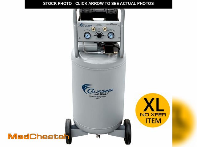 Lot 74-13117403 - California Air Tools CAT 20015 1.5 HP Ultra Quiet, Oil-Free Air Compressor with Wheels, 20 Gallon Ta...