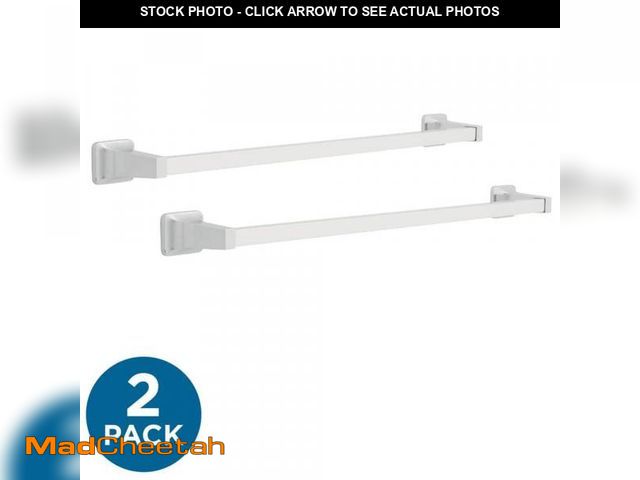 Lot 74-12517796 - Franklin Brass (2-Pack) Futura 24 in. Wall Mounted Towel Bar Bath Hardware Accessory in Polished Chr...