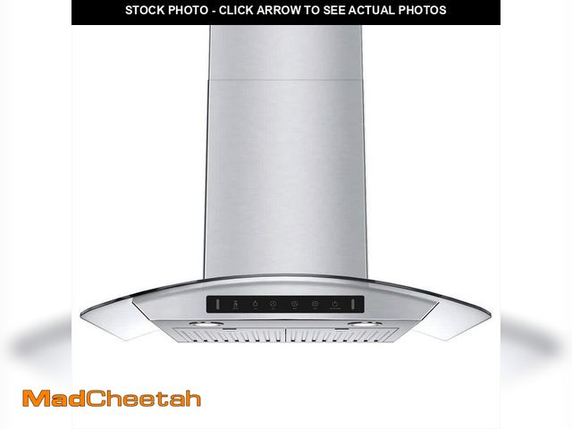 Lot 74-12920660 - VIKIO 29.3 in. Wall Mount Range Hood Tempered Glass 900 CFM in Stainless Steel with LED Light and Re...