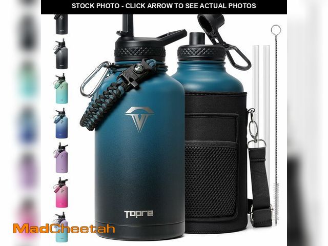 Lot 74-14214419 - Topre 64 oz Insulated Water Bottle,Half Gallon Water Flask Stainless Steel Vacuum, Cold for 48 Hrs,B...