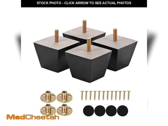 Lot 74-13545900 - Michanco Furniture Legs 2 inch Black Square Sofa Couch Feet Wood Replacement Leg Set of 4 for Ottoma...