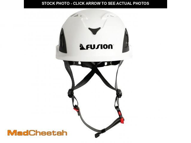 Lot 74-12215976 - Fusion Climb Meka II Climbing and Zipline Safety Helmet - White, 6.25-Inch H x 10.3-Inch L x 8.25-In...