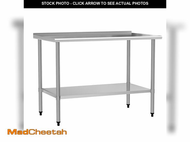 Lot 74-12614665 - Chingoo Stainless Steel Work Table 30x60 Inch with Adjustable Undershelf &amp; Backsplash, Heavy-Dut...