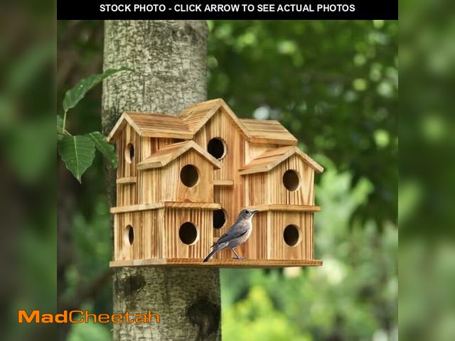 Lot 74-14265181 - Bird Houses for Outside 10 Hole Bird House Room for 10 Bird Families Large Bird House for Garden/Cou...