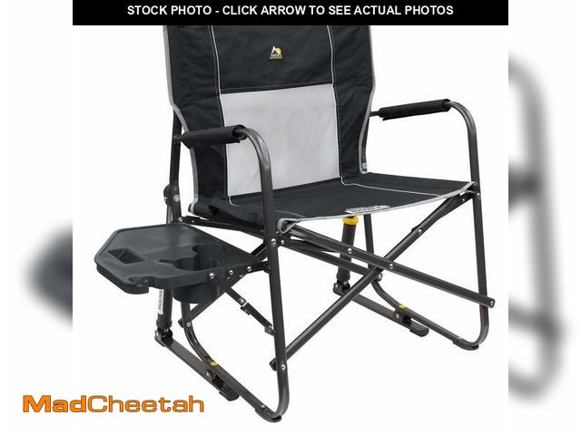 Lot 74-12670633 - GCI Outdoor Freestyle Rocker XL with Side Table Oversized Rocking Camp Chair, Black - UNUSED