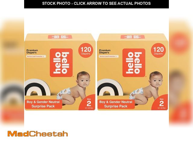 Lot 74-14321505 - Hello Bello Diapers, Size 2 (10-16 lbs) Surprise Pack for Boys - 120 Count of Premium Disposable Bab...