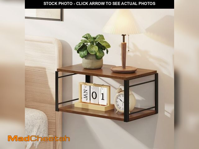 Lot 74-14383308 - NANAGIFTREE Floating Nightstand, Wood Bedside Shelf Wall Mounted Nightstand, Floating Bedside Table ...