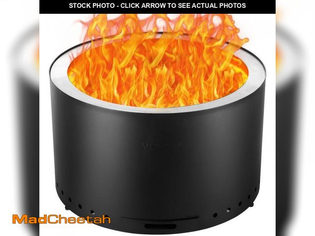Lot 74-12493781 - VEVOR 28 inch Smokeless Fire Pit Stove Bonfire, Wood Burning Fireplaces with Removable Ash Pan, SUS4...