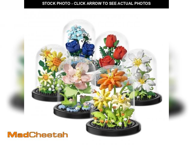 Lot 74-11556797 - Sofray Flowers Bouquet Toys Micro Bricks Building Set with Dust Cover,6 Kinds of Artificial Flower B...