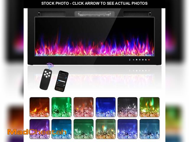 Lot 74-13055134 - Ktaxon 40" Electric Fireplace, Freestanding/Inserts/Wall Mounted Fireplace Heater with WiFi Remote C...