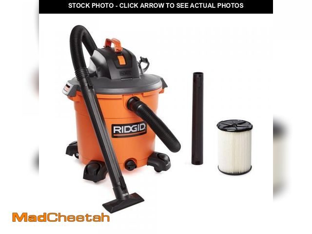 Lot 74-12484281 - RIDGID 16 Gal. 5.0 Peak HP NXT Shop Vacuum Wet Dry Vac with General Debris Filter, Locking Hose and ...