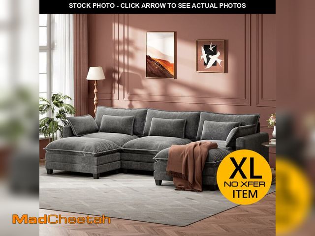 Lot 74-14611683 - (MISSING LEFT SIDE ,1 OTTOMAN) Marsail Modular Sectional Sofa 110.6" U-Shaped Modern Comfy Cloud Cou...