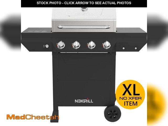 Lot 74-12557631 - *BENT* Nexgrill 4-Burner Propane Gas Grill in Black with Stainless Steel Main Lid *BENT*  - USED