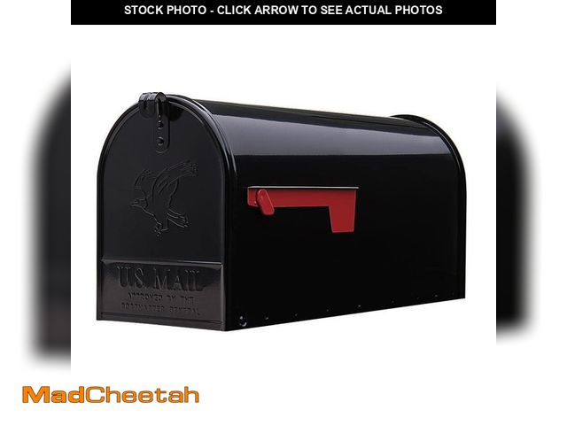 Lot 74-14389718 - Architectural Mailboxes Elite Black, Large, Steel, Post Mount Mailbox - USED