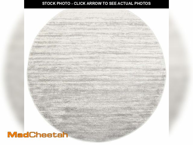 Lot 74-12835454 - SAFAVIEH Adirondack Esmond Striped Area Rug, Ivory/Silver, 5' x 5' Round - UNUSED